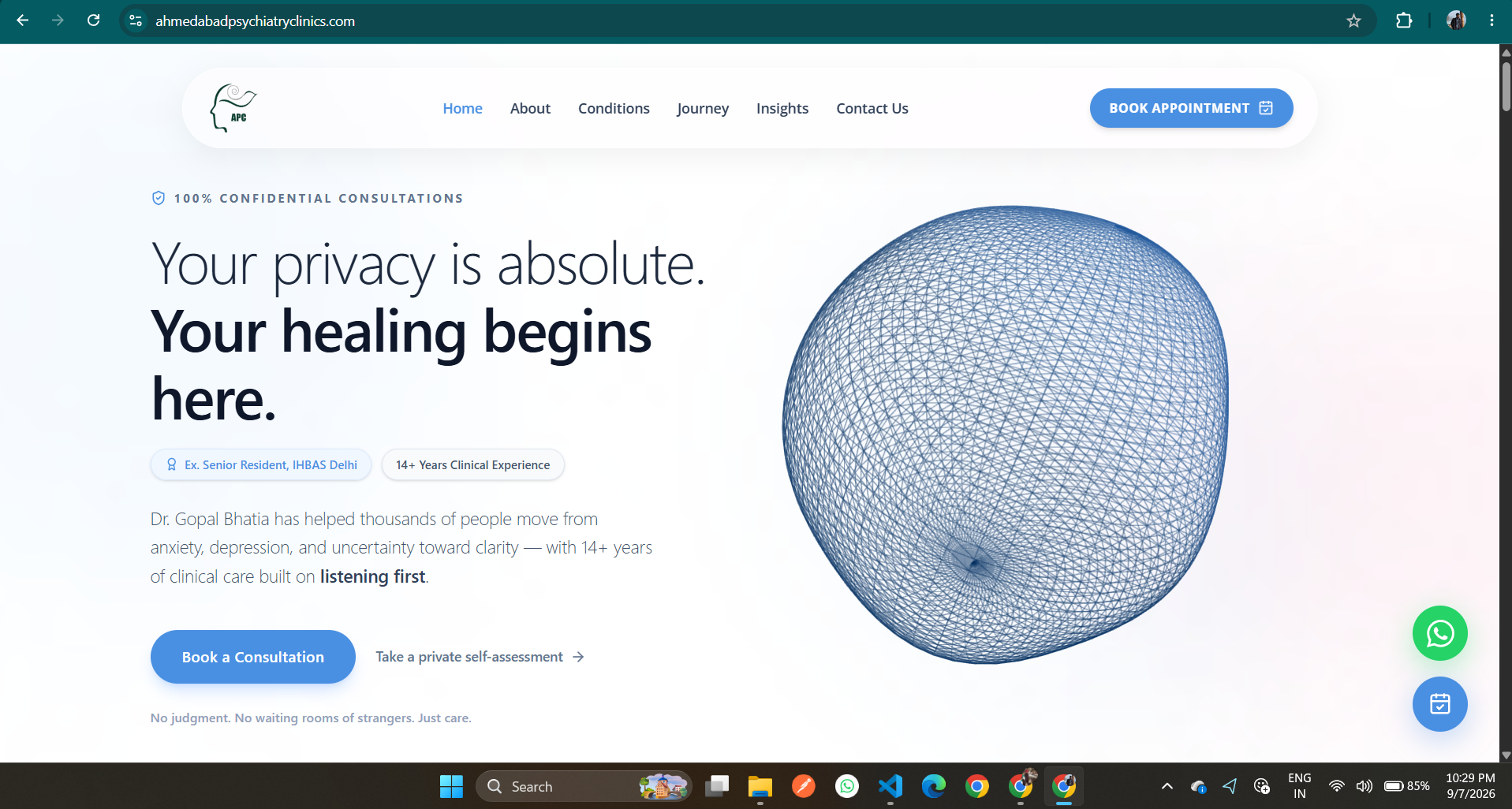 Ahmedabad Psychiatry Clinic — Mental Healthcare & Psychiatric Clinic Platform screenshot