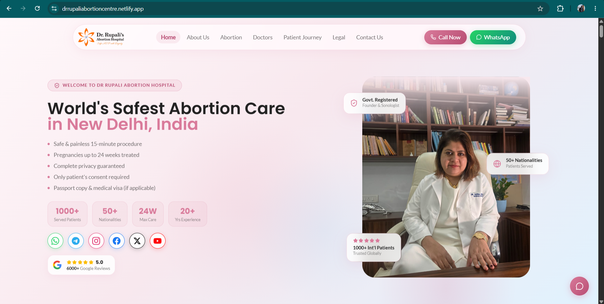 Dr. Rupali's Abortion Hospital — Healthcare & Medical Facility Platform screenshot